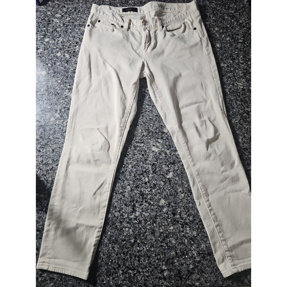 J. Crew Toothpick Ankle Skinny Jeans Denim Jeans Women's 30 Ivory Low Rise(HL181